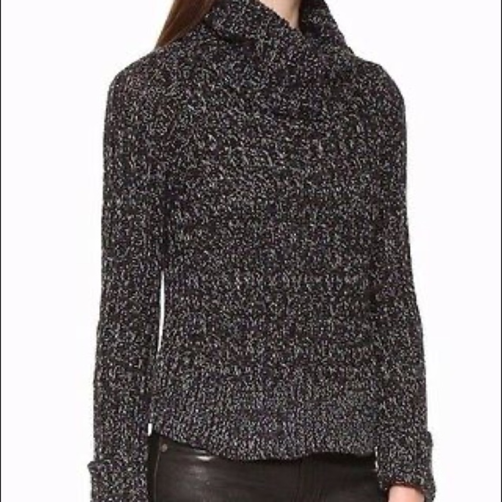 Free people black marled turtleneck sweater. Size medium.